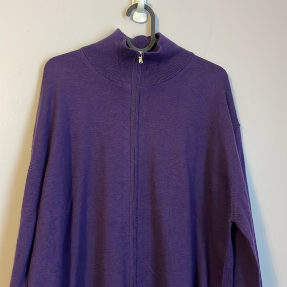 Duemme Maglieria Purple Zip Front Wool Silk Cashmere Blend Sweater Cardigan 58 - Picture 3 of 16